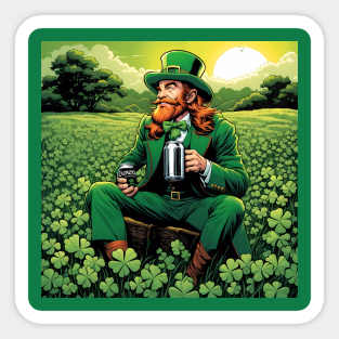 Folk Art Leprechaun Sticker